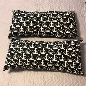 2 cat print rectangular bolsters/neck pillows
